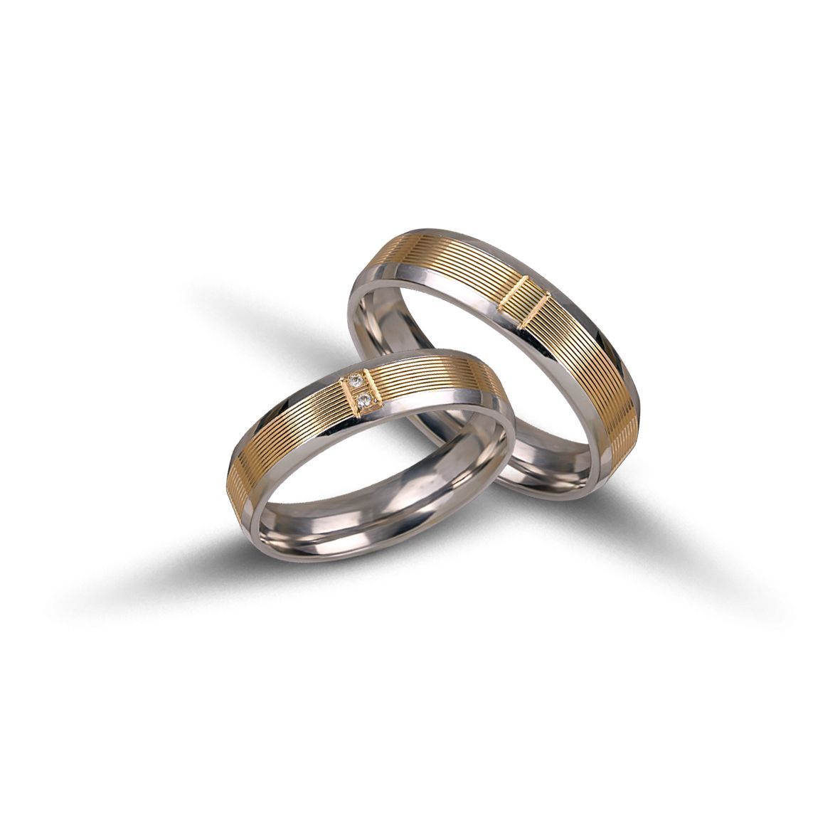 White gold & gold wedding rings 5mm  (code VK2019/50)